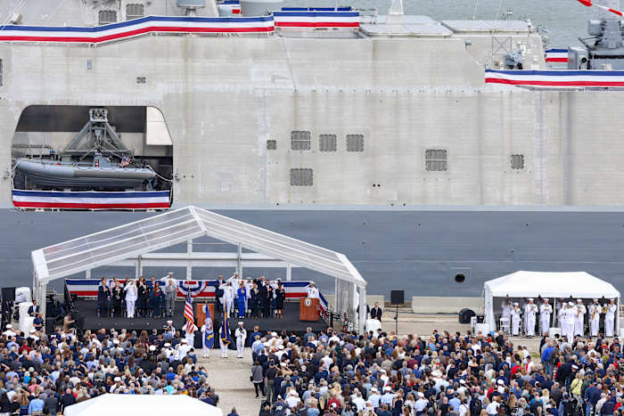 Navy’s latest commissioned combat ship USS Cleveland arrives at Naval Station Mayport