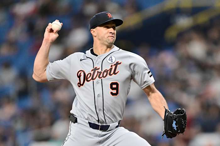 Torres, Pérez and Greene go deep to back Flaherty as Tigers beat Rays 8-0
