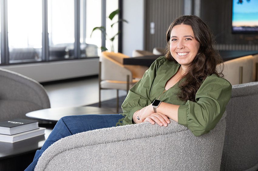 Julianna Nickel, a senior project engineer at JE Dunn Construction, at The Viv in St. Petersburg. Julianna Nickel, a senior project engineer at JE Dunn Construction, at The Viv in St. Petersburg.