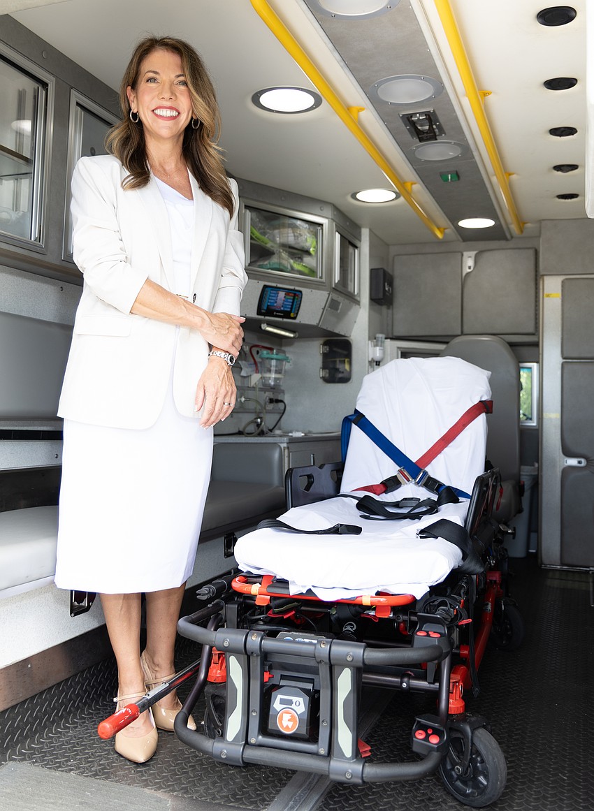 Ambitrans, where Vanessa Oliver is CEO, has about 45 ambulances. Ambitrans, where Vanessa Oliver is CEO, has about 45 ambulances.