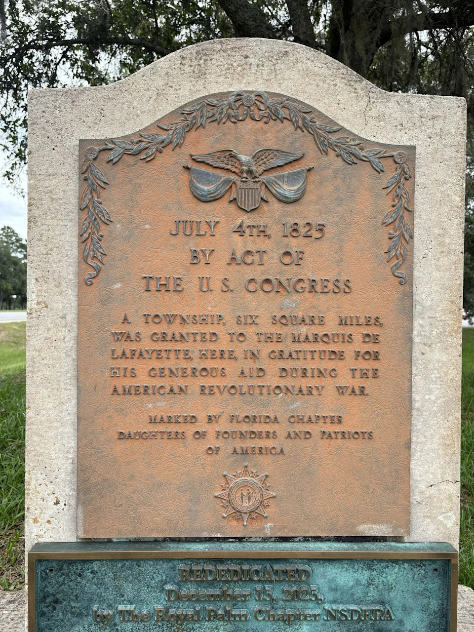 A marker at U.S. 27 and East Lafayette St designates the southern border of the 6-square mile township Congress awarded the Marquis de Lafayette. The marker is off Apalachee Parkway and directly across from Governor’s Square Mall.