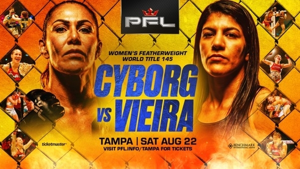 MMA GREAT CRIS CYBORG’S RETIREMENT FIGHT SET AS PROFESSIONAL FIGHTERS LEAGUE ANNOUNCES PFL TAMPA PRESENTED BY VISIT ST. PETE-CLEARWATER ON AUGUST 22 AT BENCHMARK INTERNATIONAL ARENA AGAINST KETLEN VIEIRA thumbnail