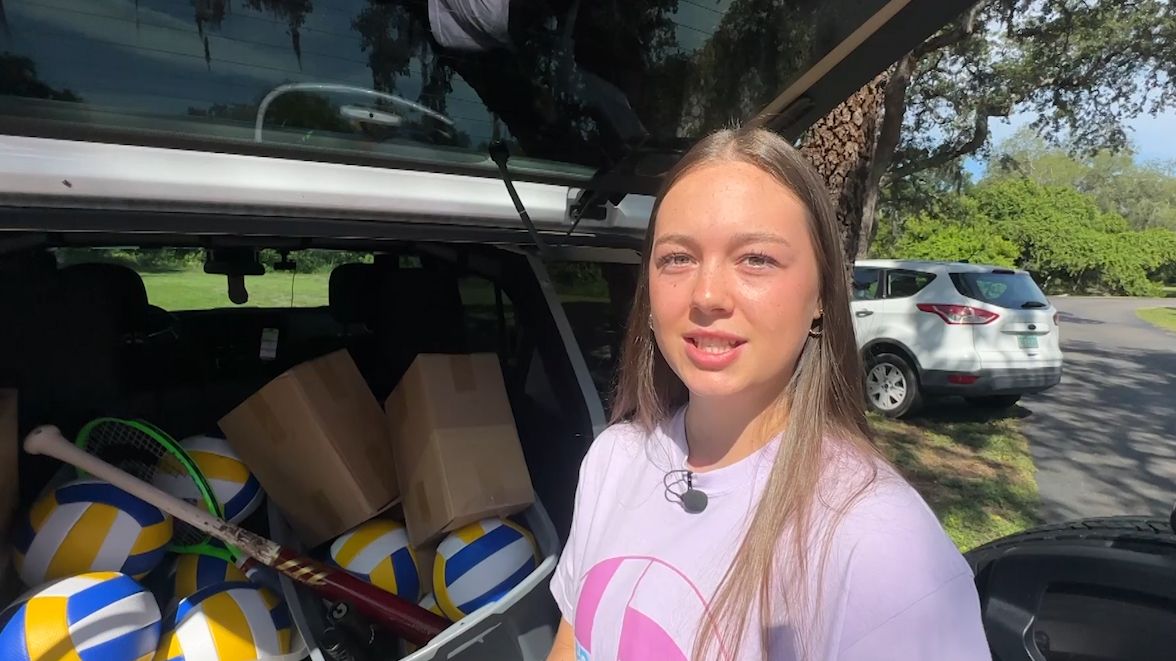 Everyday Hero Abby Smith started the Gear for Glory program to help get sports equipment for kids living at a children's home. (Spectrum News)