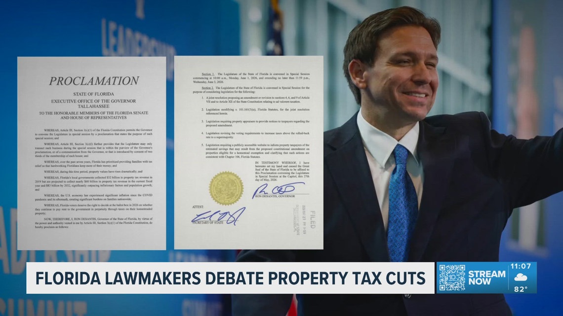 Florida lawmakers in Tallahassee to vote on amended property tax proposal after committee changes
