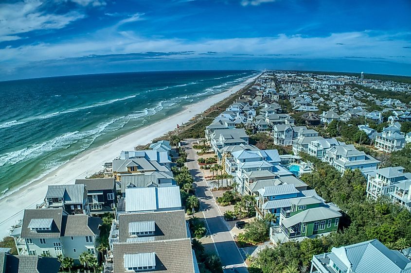 Beautiful beachside properties at Inlet Beach, Florida.