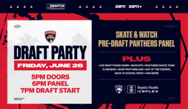 Florida Panthers to Host 2026 NHL Draft Watch Party at Baptist Health IcePlex on Friday, June 26