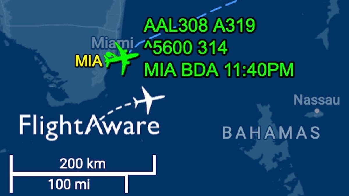 american airlines flight 308 miami flight path from Flight Aware