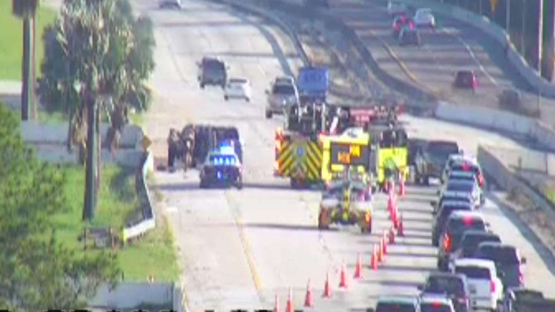 Traffic alert: Crash blocks lanes of I-75 N at I-4 in Tampa