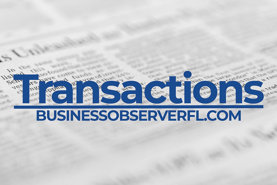 The week's top commercial real estate transactions in Charlotte, Collier, Hillsborough, Lee, Manatee, Pasco, Pinellas, Polk, Sarasota