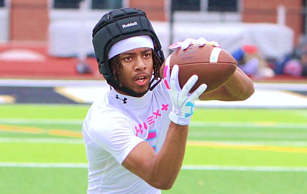 TFA 2027 athlete Brian Dillard at the Under Armour Camp Series event at Bishop Moore Catholic High School, Sunday, Feb. 22, 2026. (Chris Hays/Orlando Sentinel)