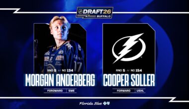 Lightning select forwards Morgan Anderberg, Cooper Soller in Round 5 of NHL Draft