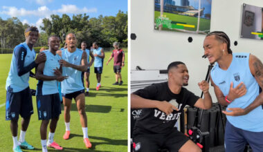 Cabo Verde soccer players at a training facility in Tampa