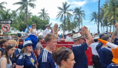 Scotland's "Tartan Army" loving South Florida vibe ahead of FIFA World Cup match Wednesday: "Miami people have welcomed us"