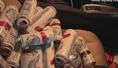 Florida man found with 34 open White Claw cans on passenger seat during traffic stop, FHP says