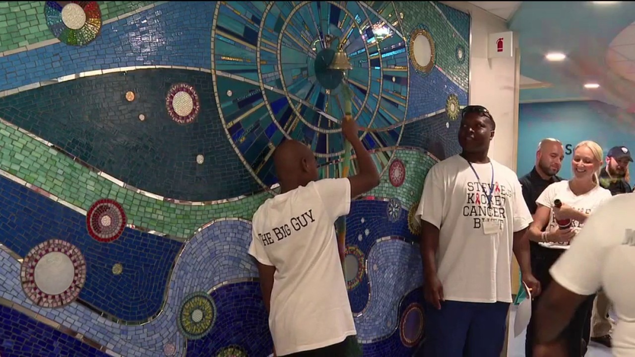 Child celebrates end of cancer treatment