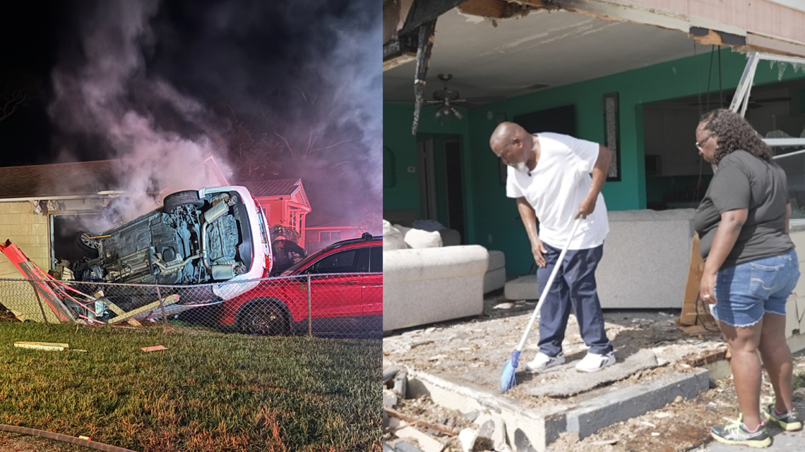 Man arrested after fiery hit-and-run crash into St. Pete couple's home