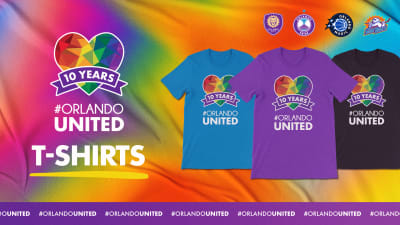 Orlando City SC & Orlando Pride, in collaboration with Orlando Magic and Orlando Solar Bears, launch “10 Years of Orlando United” Commemorative T‑Shirt