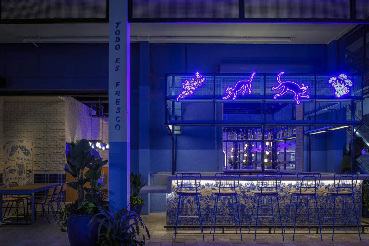 The interior of Coyo Taco at Bayside Marketplace in Miami.