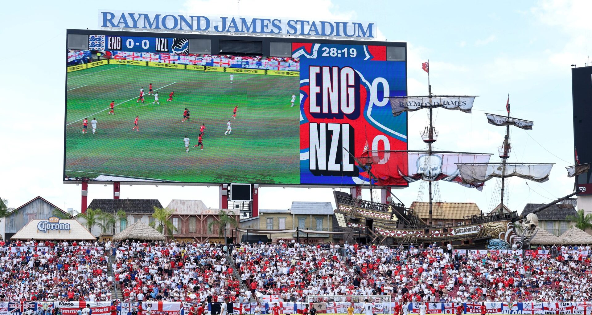 England stars' names are hilariously muddled up on giant screen before World Cup friendly v New Zealand in Tampa
