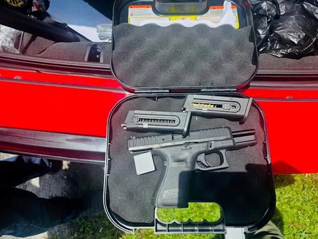 Glock handgun inside a black hard case recovered during a Florida drug investig.