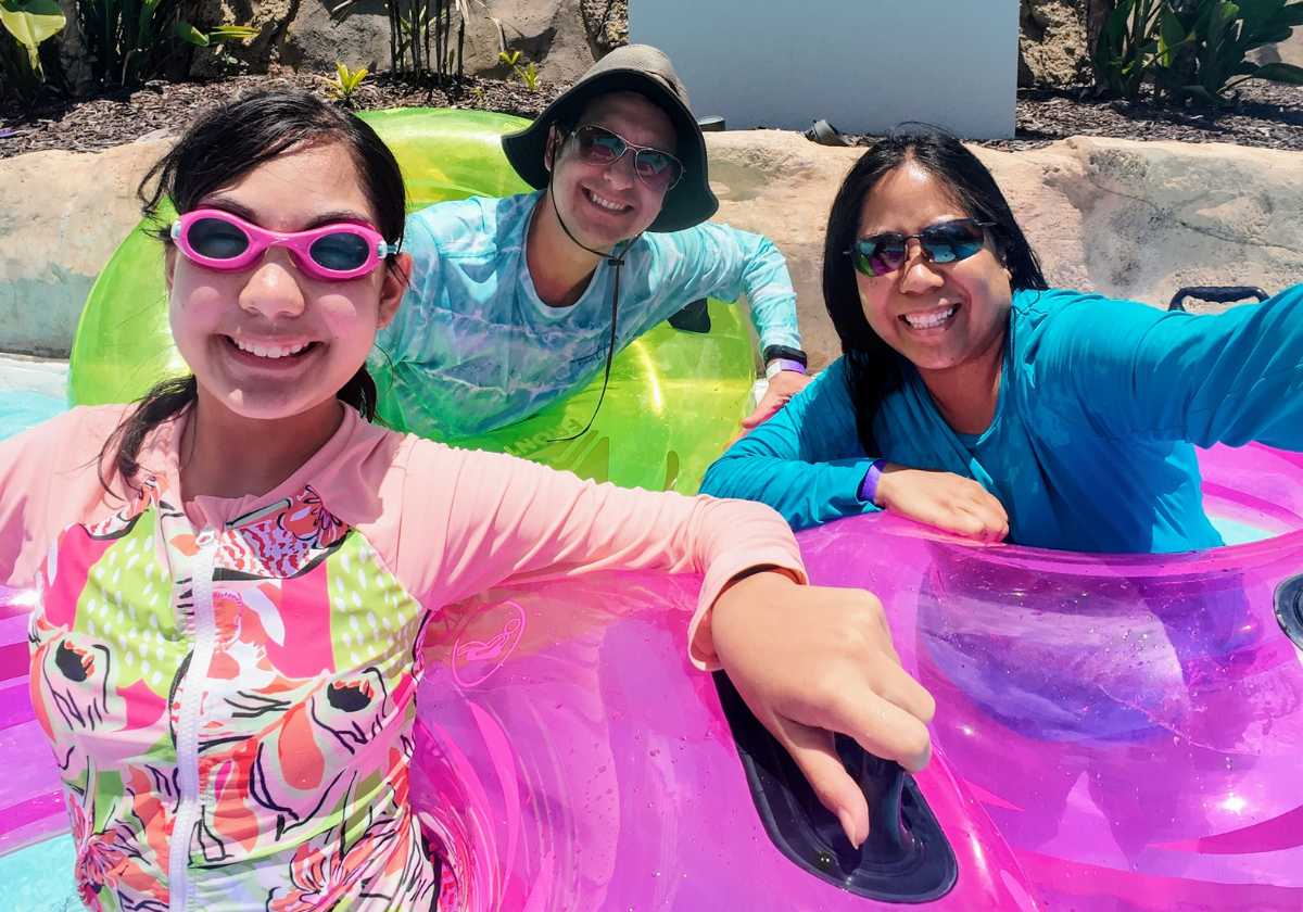 Family at Island H2O Water Park in Central Florida