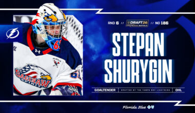 Lightning select G Stepan Shurygin with 186th overall pick in 2026 NHL Draft