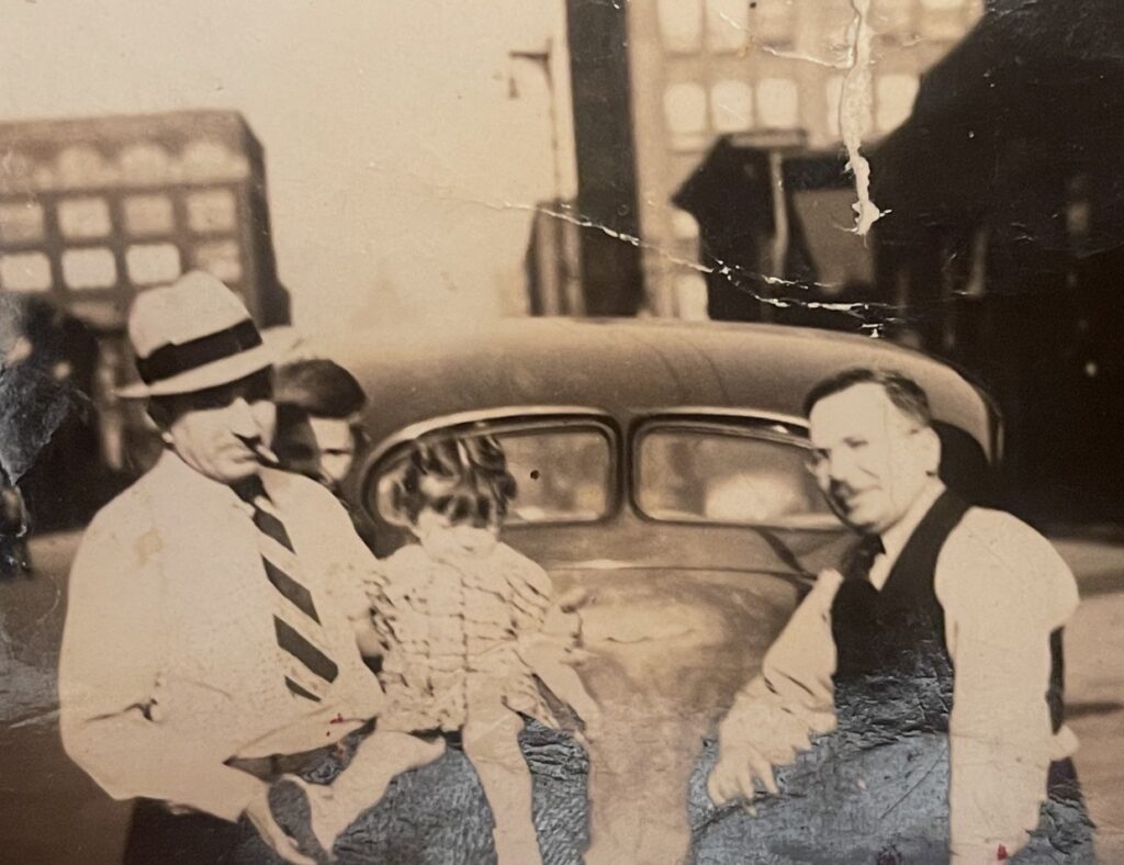 Casey's grandfather, left, oustide Rush Street Diner in Chicago in the summer of 1939