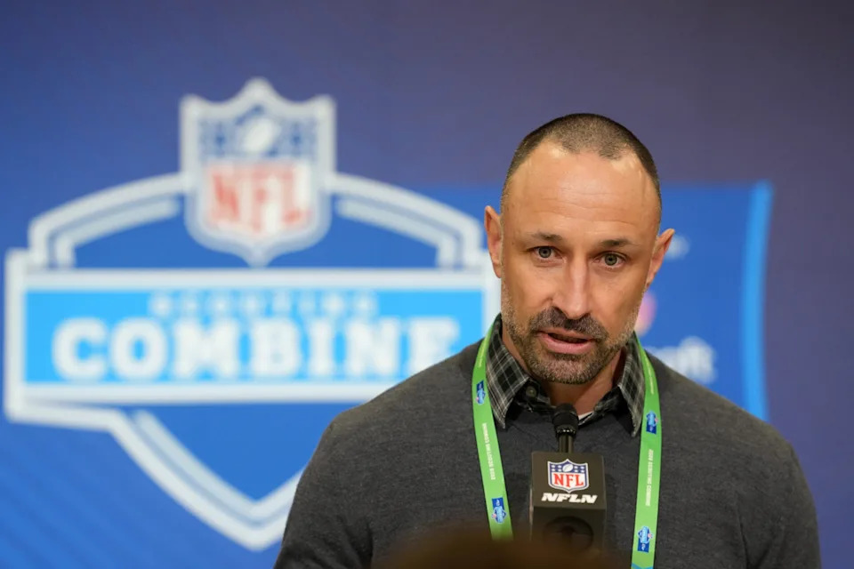 Feb 24, 2026; Indianapolis, IN, USA; Miami Dolphins general manager Jon-Eric Sullivan. <span class="wp-block-image__credit">Kirby Lee-Imagn Images</span>