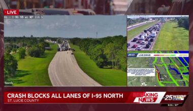 Crash causes 3-mile backup on I-95 north in St. Lucie County