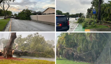 Damage on Miami-Dade roads as a severe thunderstorm moved through South Florida Tuesday evening