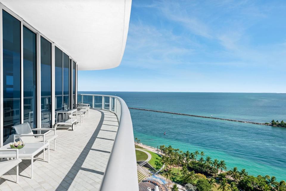 Exterior shot from a balcony in Miami Beach