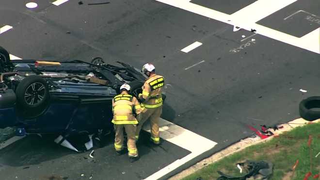 Car flips, 10 people involved in crash near SeaWorld | car flips, 10 people involved in crash near seaworld |