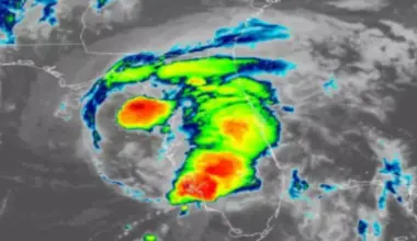 Satellite photo of Tropical Storm Elsa on July 7, 2021.
