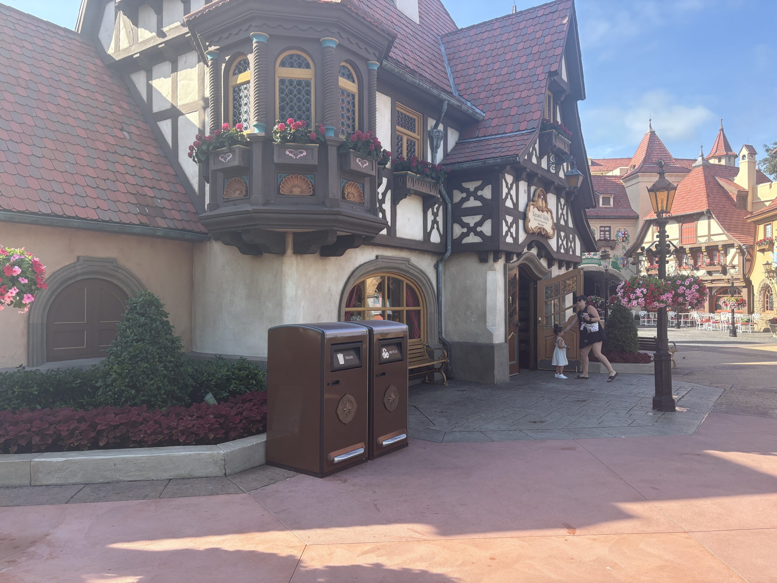 Disney continues to install new solar-powered trash cans with foot pedals throughout World Showcase in EPCOT.