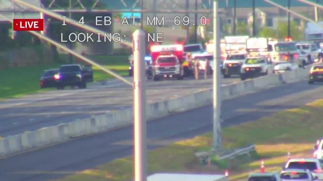 Crash shuts down I-4 westbound in Orange County; all lanes closed