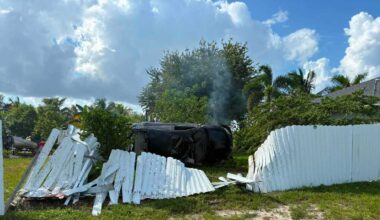 At least 1 injured after car rolls over, crashes into fence near Cape Coral home