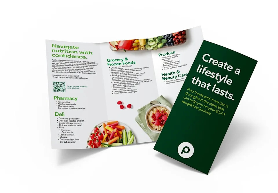 Publix’s ‘Create a Lifestyle That Lasts’ brochure offers department-by-department shopping guidance, along with nutritional information and practical tips for building a balanced grocery list (Publix)