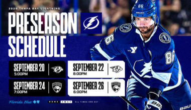 Tampa Bay Lightning announce 2026 preseason schedule, presented by Florida Blue