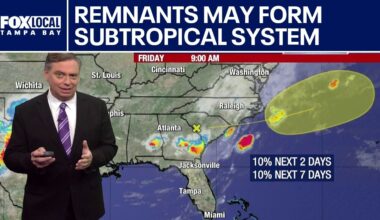 Arthur remnants may become subtropical system