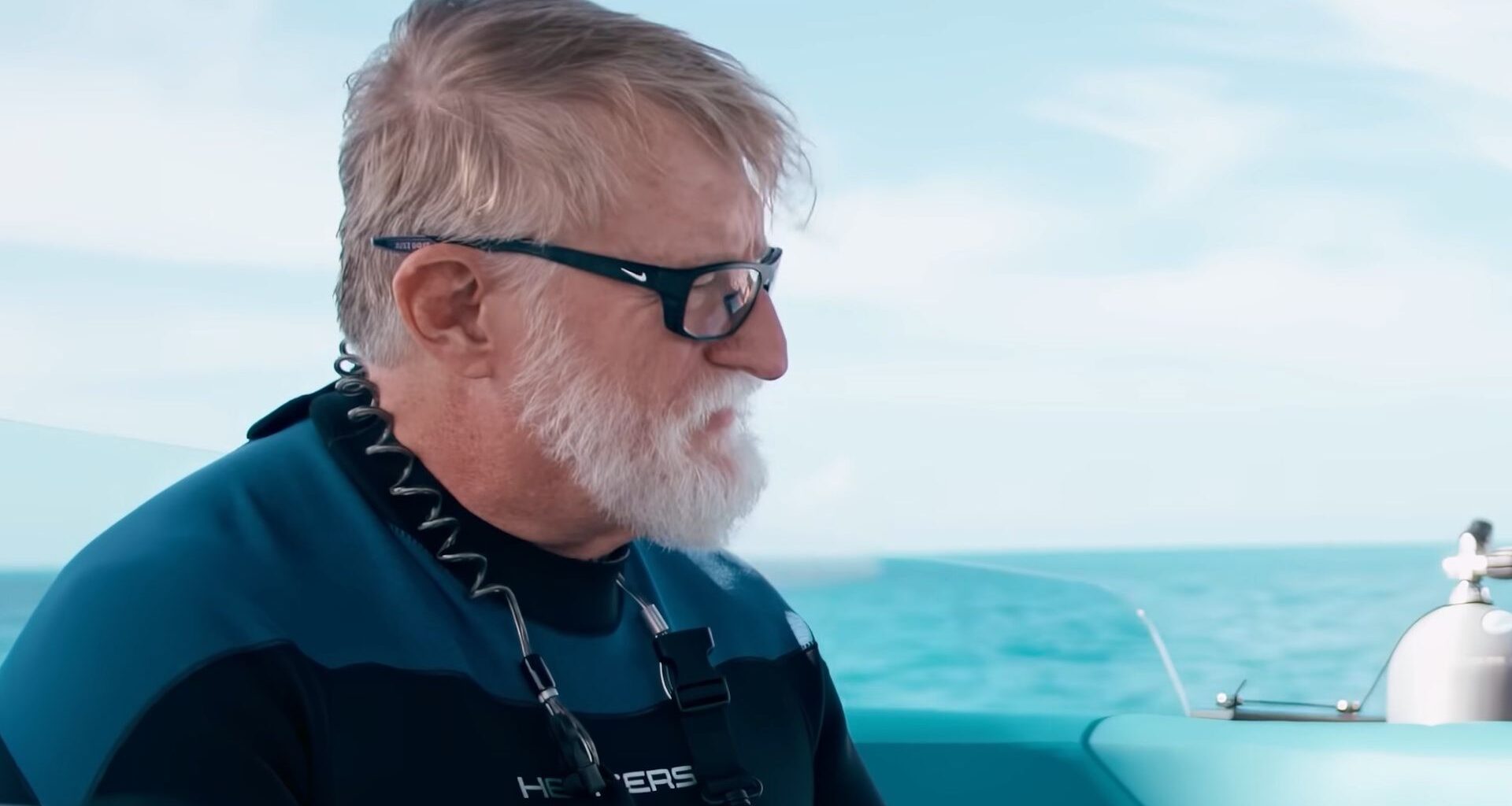 Gabe Newell in an Oceanco ad