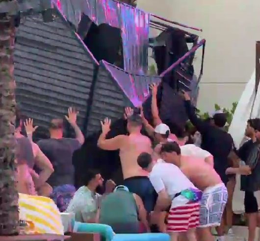 Watch: 5 injured after wind collapses gazebo at Hard Rock club pool
