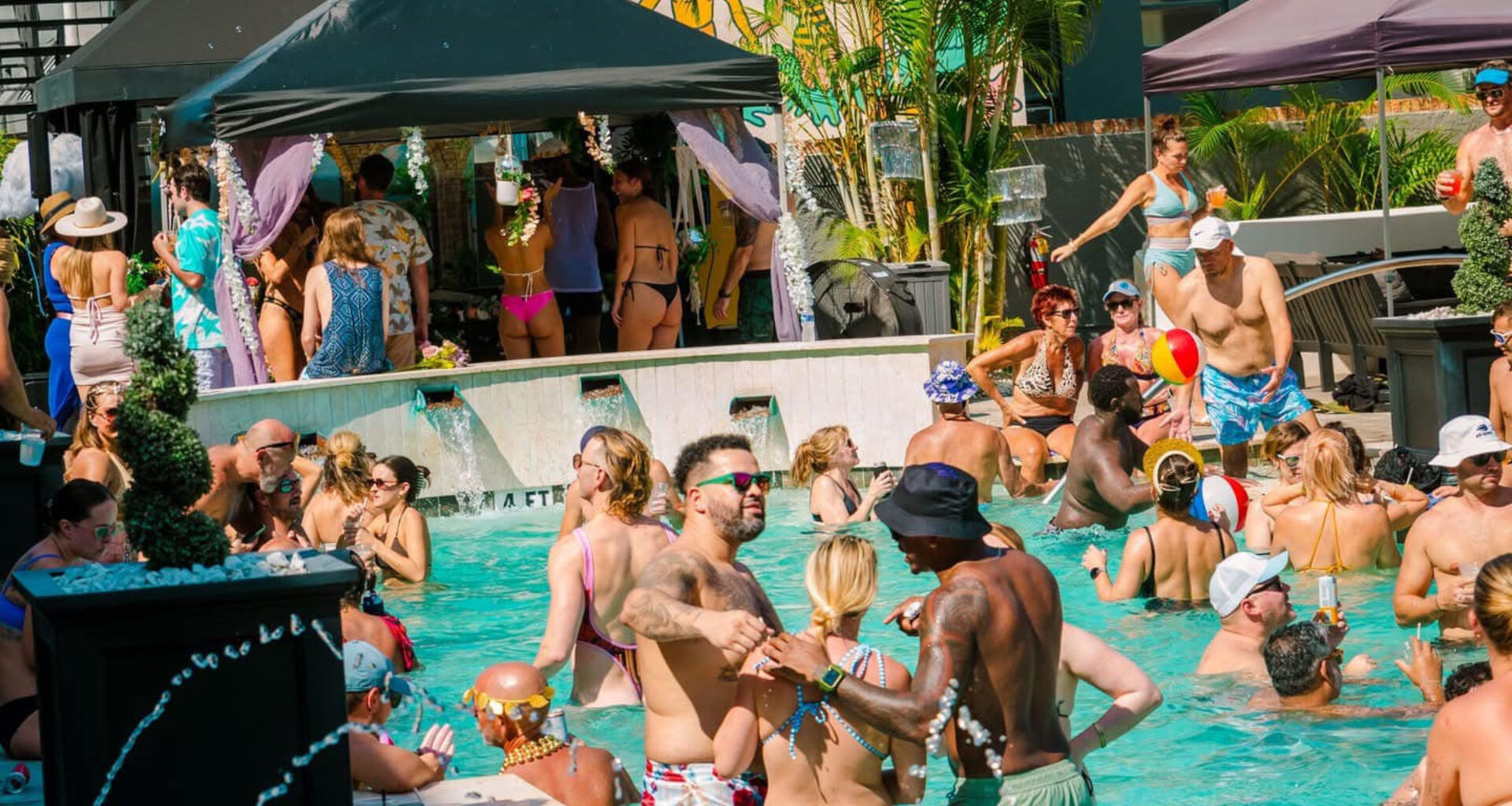 People at a pool party