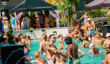 People at a pool party