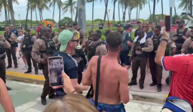 Miami Police Celebrate World Cup With Fans Ahead of Scotland-Brazil Match