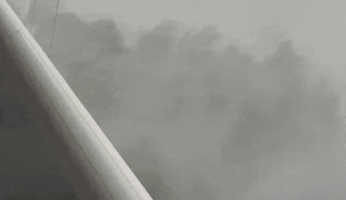 Wind-Driven Rain Tears Through Miami During Thunderstorm