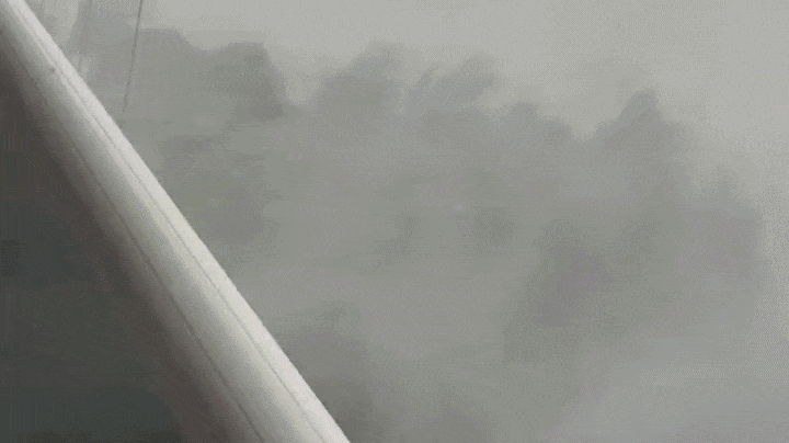 Wind-Driven Rain Tears Through Miami During Thunderstorm