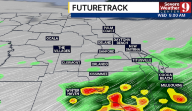 Cold front brings showers to Central Florida