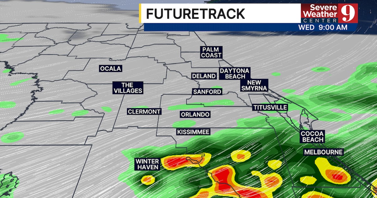 Cold front brings showers to Central Florida