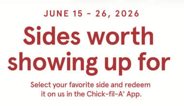 Free side offer at Chick-fil-A in Central Florida