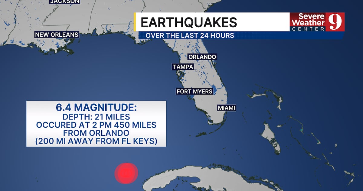 Central Florida rattled by distant 6.4 magnitude quake